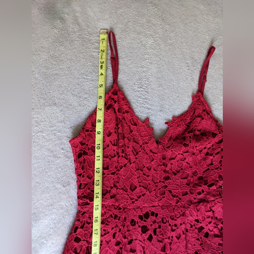 ASTR Red Lace Midi Dress - Picture 9 of 13